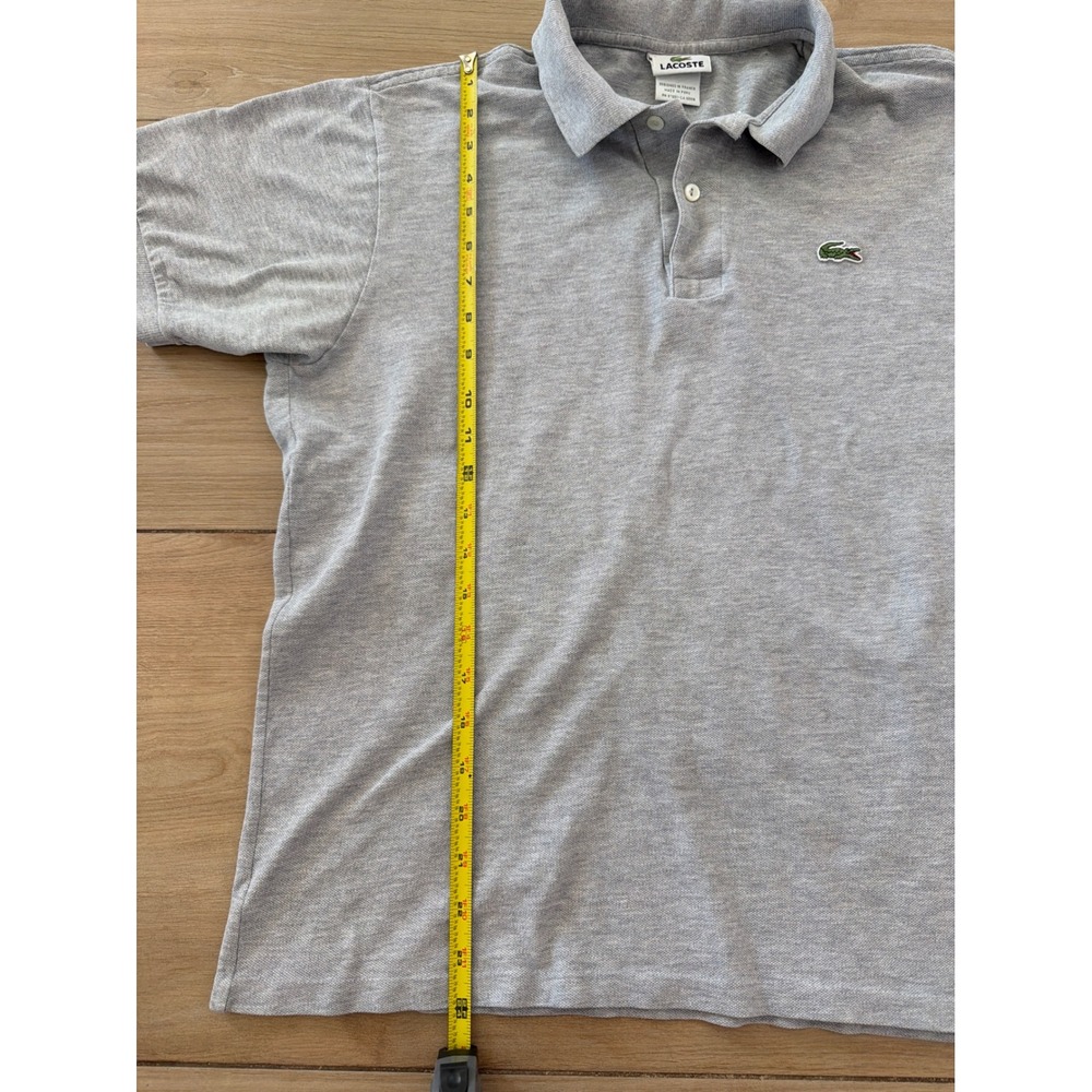 Lacoste Mens Short Sleeve Pique Polo Shirt Gray Crocodile Logo Size XL RN87651 - Picture 3 of 5